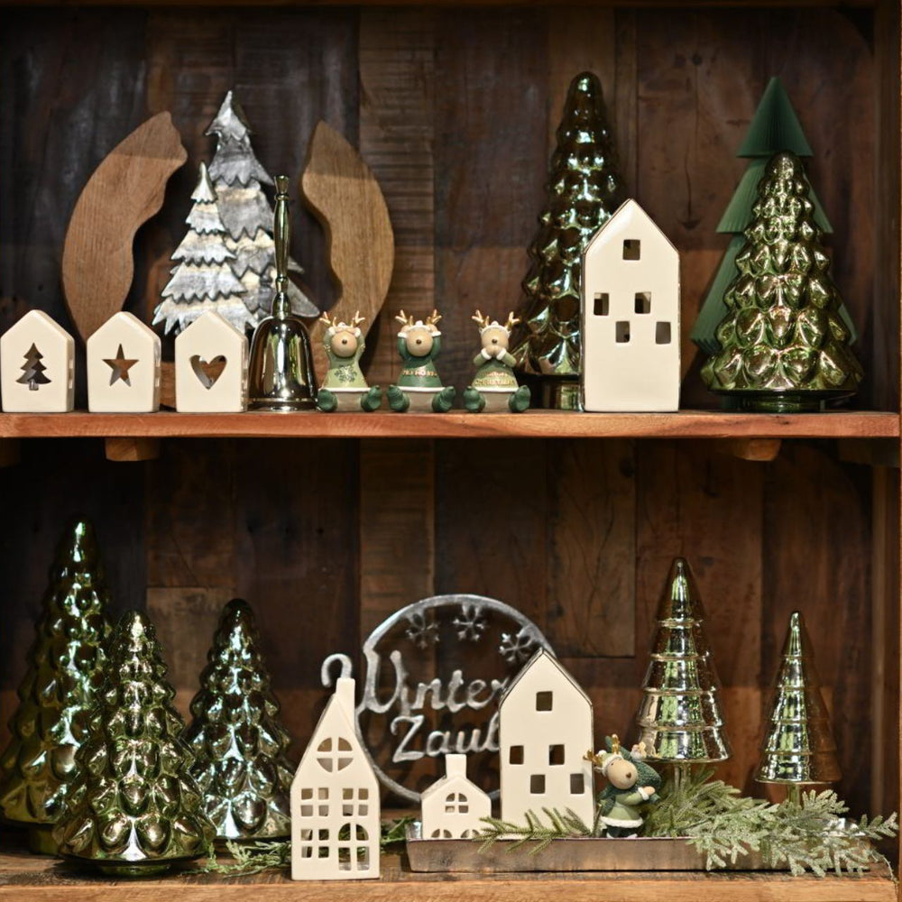 Tannenbaum aus Glas in Silber