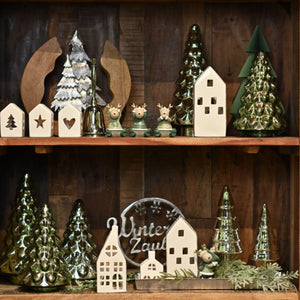 Tannenbaum aus Glas in Silber