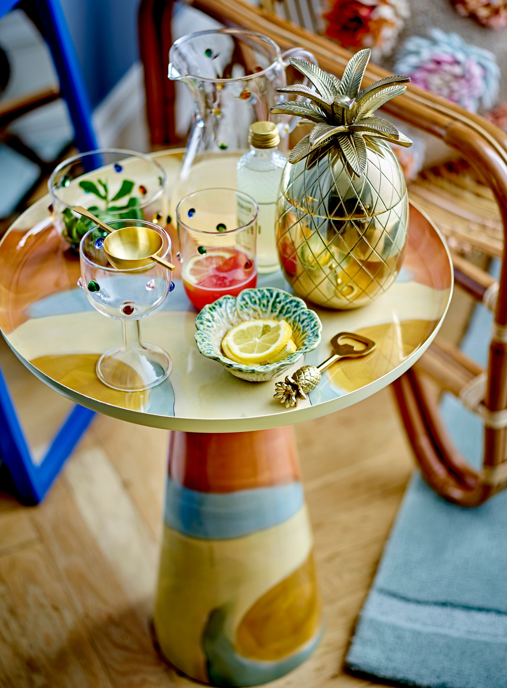 Eiskübel in Ananasform in Gold