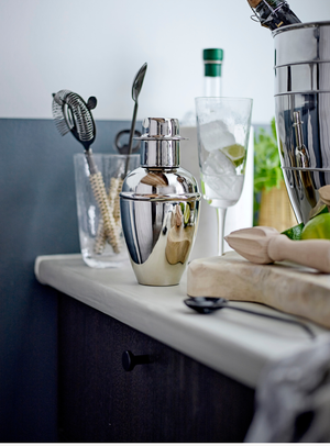 Silberner Weinkühler aus Edelstahl