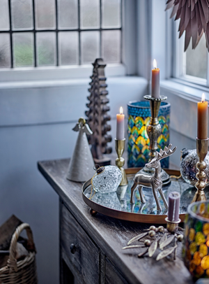 Rundes Goldtablett aus Metall mit Spiegeleffekt