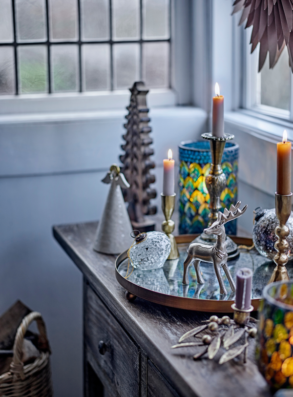 Rundes Goldtablett aus Metall mit Spiegeleffekt