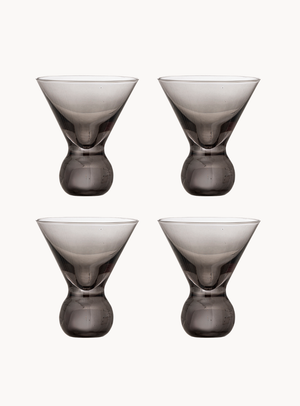 Graue Cocktailgläser aus Glas (4er-Set)