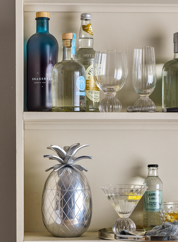 Eiskübel in Ananasform in Silber