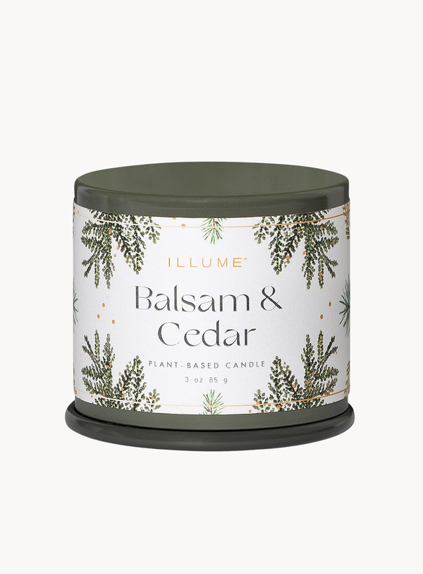 Balsam & Cedar Duftkerze in Grün aus Zinn