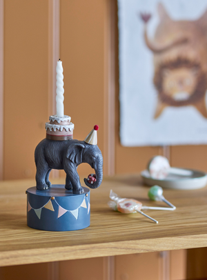 Bunter Elefanten-Kerzenhalter für Kindergeburtstage