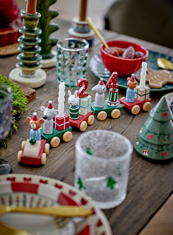 Weihnachtszug-Deko in bunt zum Tage zählen