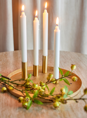 Magnetische Adventskerzenhalter in gold aus Metall
