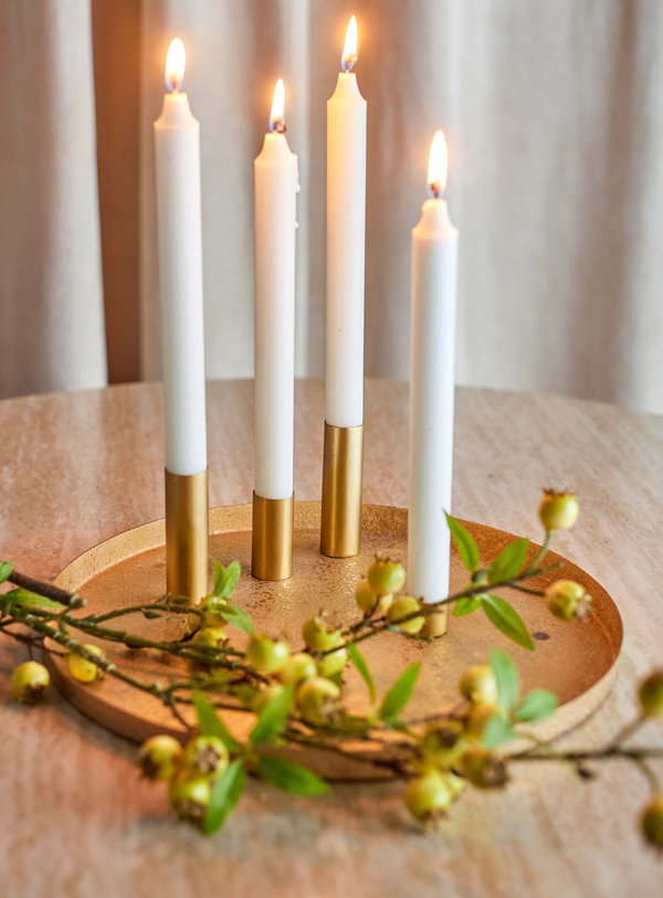 Magnetische Adventskerzenhalter in gold aus Metall