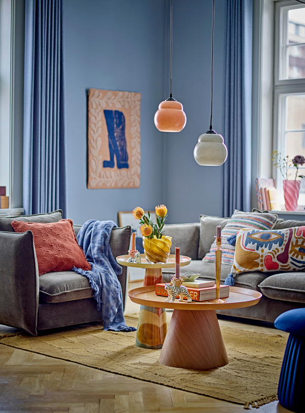 Runder Couchtisch aus Eichenfurnier in Natur