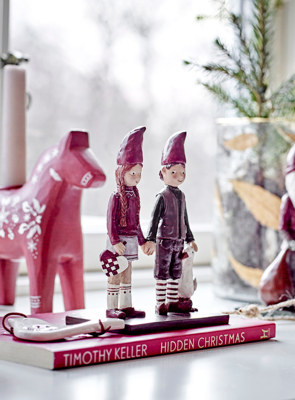 Pärchen-Dekofiguren in bunt aus Polyresin