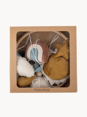 Mobile mit Sonne & Mond aus weichen Materialien