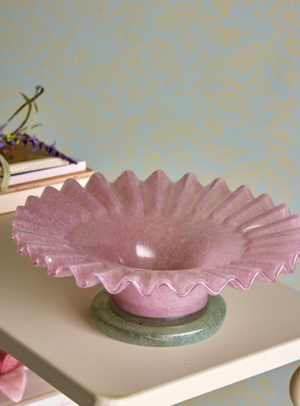 Pink glass bowl