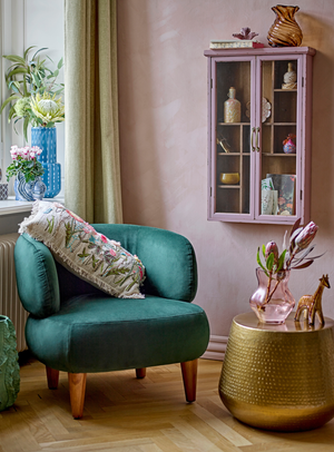 Runder Couchtisch aus Metall in Messingoptik