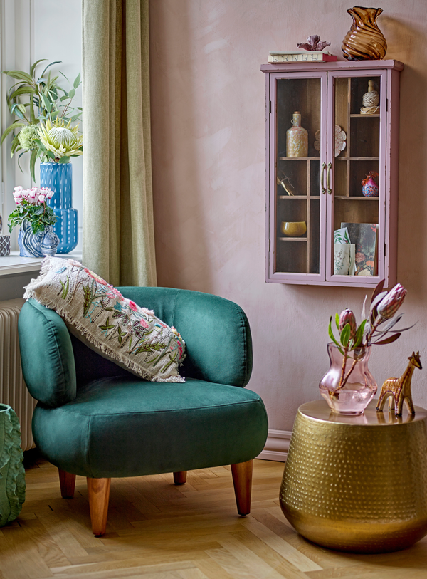 Runder Couchtisch aus Metall in Messingoptik