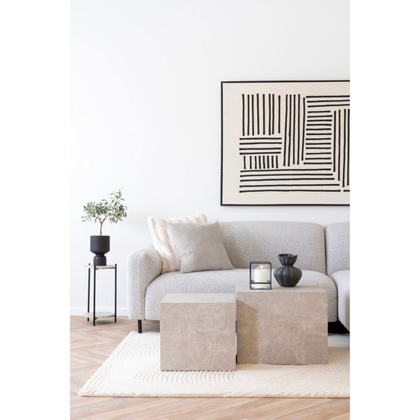 Prague Couchtisch Set im Marmor Look in Beige