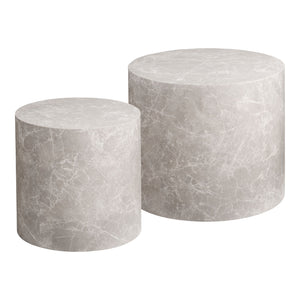 Prague Couchtisch Set im Marmor Look in Beige