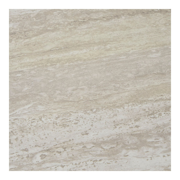 Leuven Beistelltisch in Travertinoptik mit Schwarzen Beinen