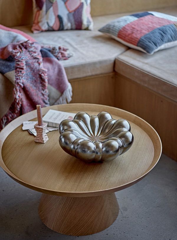 Runder Couchtisch aus Eichenfurnier in Natur