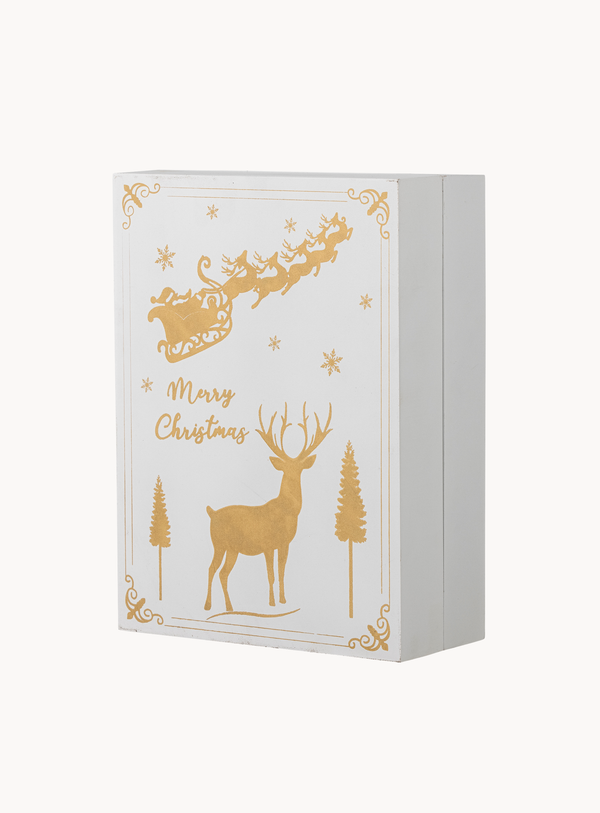 Adventskalender mit Licht in weiß