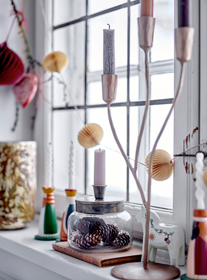 Dreiflammiger Kerzenhalter in gold aus Metall