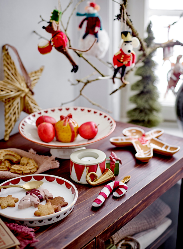 Weihnachts-Stoffornamente in rot