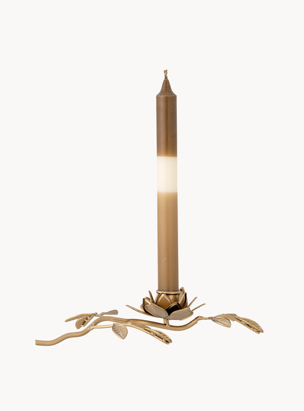 Blühende Rose Kerzenhalter in gold aus Metall