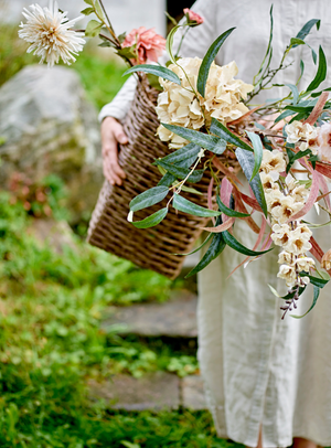 Künstlicher Hortensienstiel in Cremeweiß