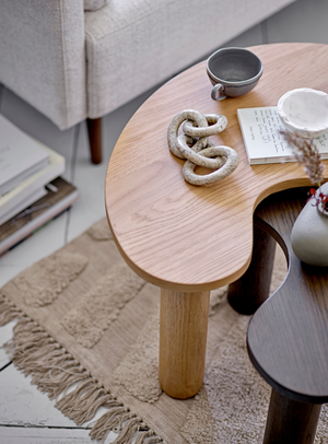 Couchtisch aus Gummibaumholz in Dunkelbraun