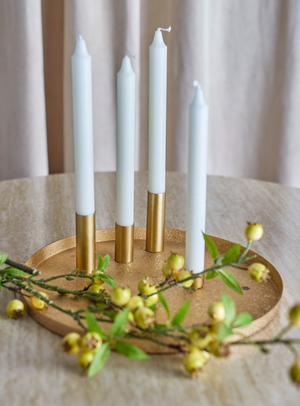 Magnetische Adventskerzenhalter in gold aus Metall