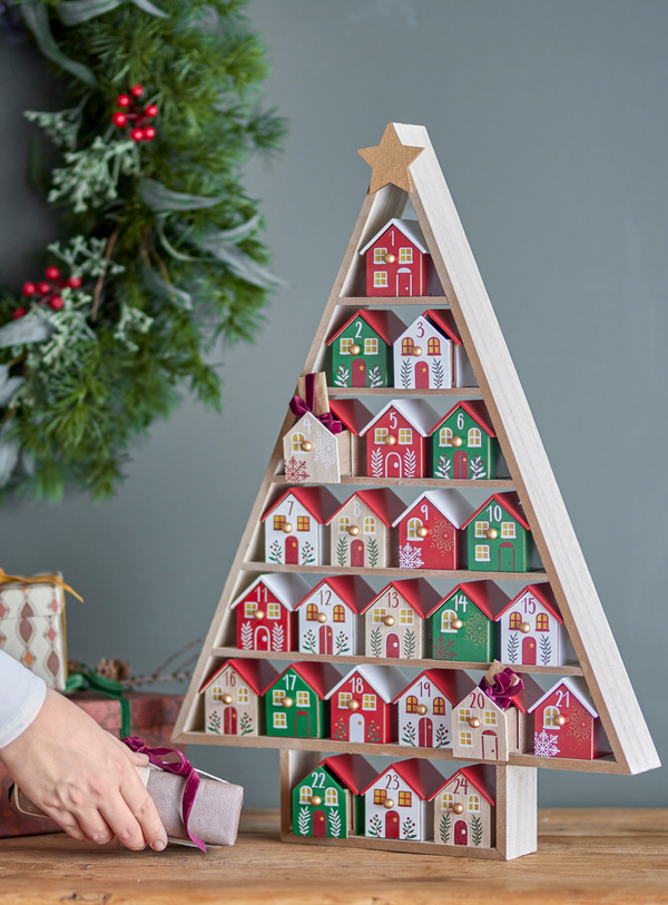 Weihnachtsbaum-Adventskalender in bunt