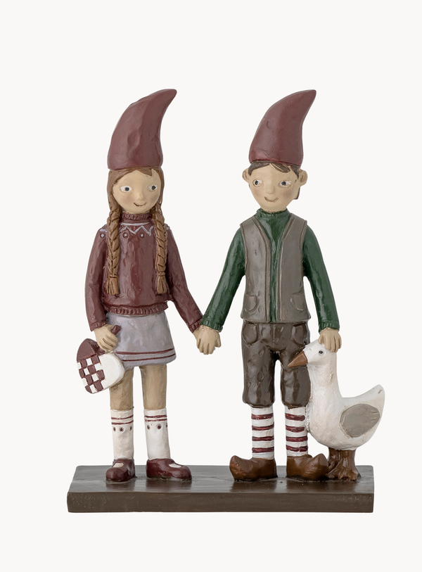 Pärchen-Dekofiguren in bunt aus Polyresin