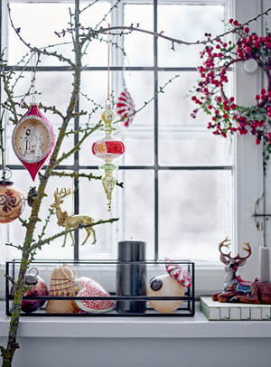 Rentier-Kerzenhalter in braun aus Polyresin