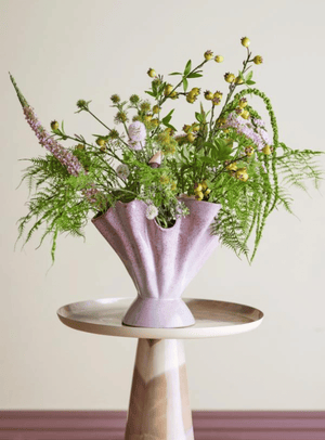 Vase in Rosa aus Steingut