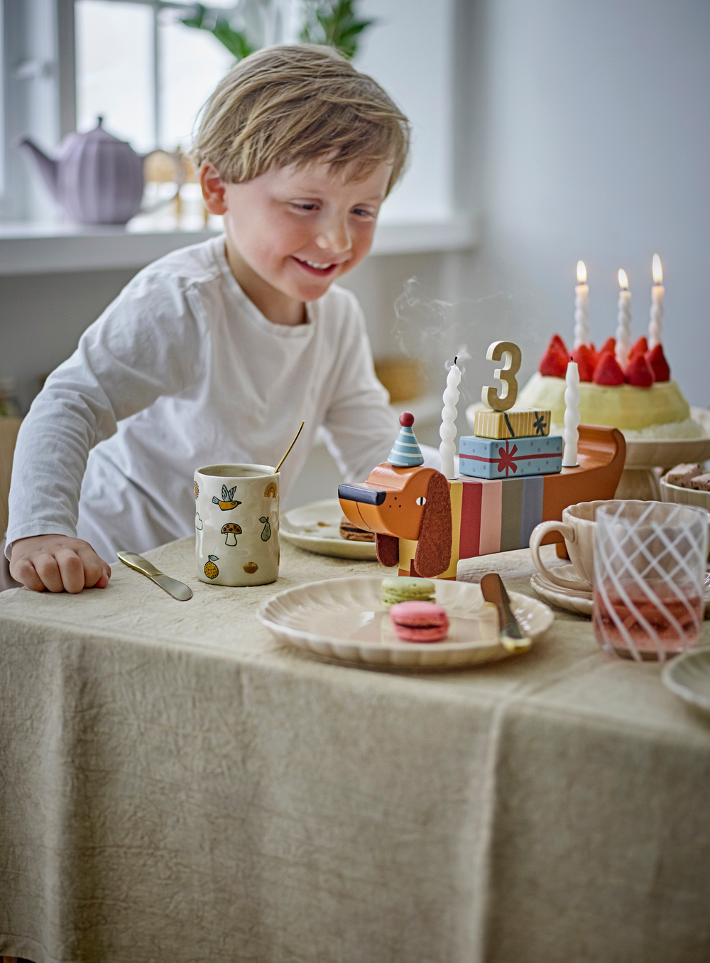 Handbemalte Geburtstagsdekoration in Bunt