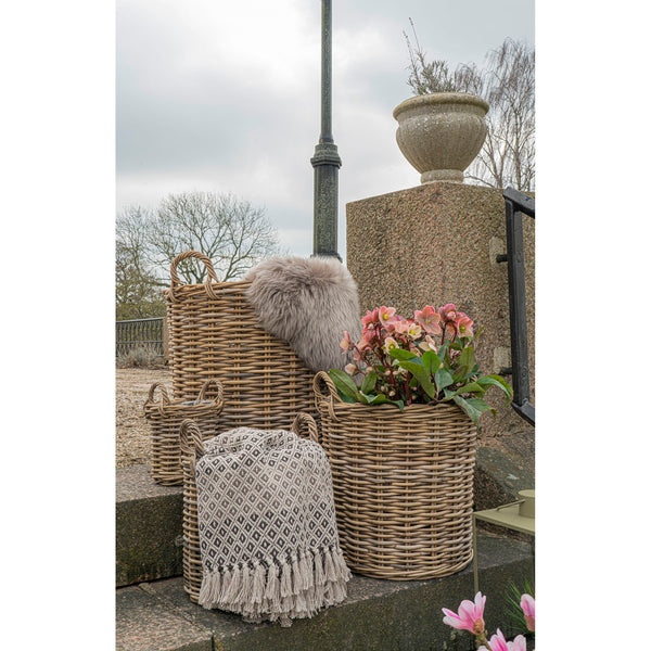 Alanya Plaid in Braun/Beige/Weiß