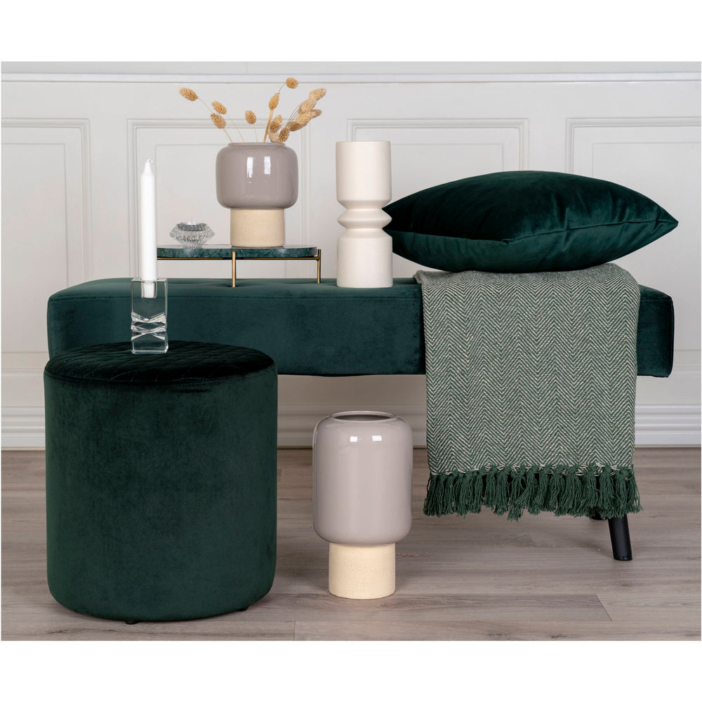 Cort Decke aus Baumwolle in Grün und Weiß