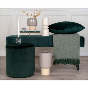 Cort Decke aus Baumwolle in Grün und Weiß