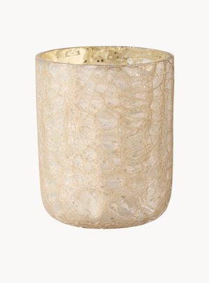 Winter White Duftkerze in Weiß im Crackle-Glas