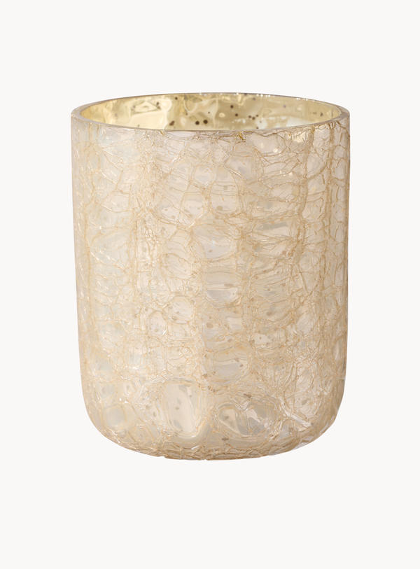 Winter White Duftkerze in Weiß im Crackle-Glas