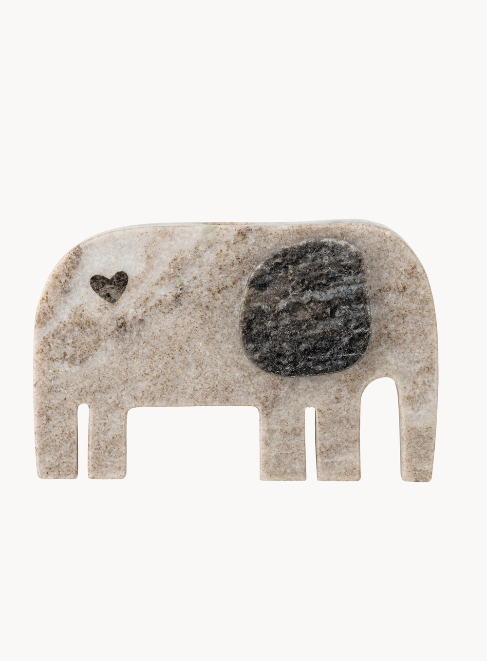 Elefantenfigur aus natürlichem Marmor mit Herz