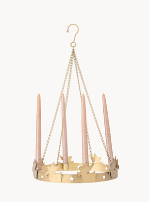 Adventskerzenständer in Gold aus Metall