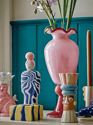 Vase in Rosa aus Glas