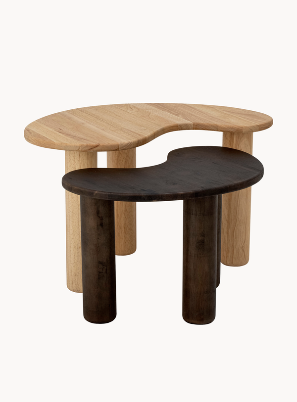 Couchtisch aus Gummibaumholz in natürlichem Look