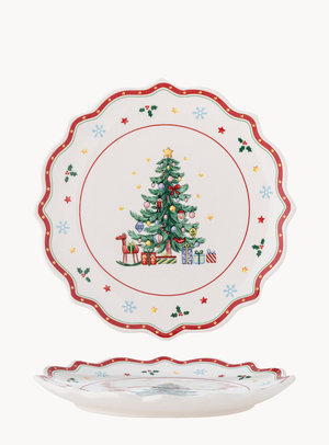 Weihnachts-Teller in rot aus Keramik