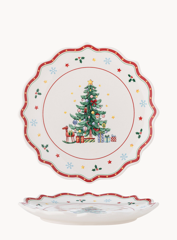 Weihnachts-Teller in rot aus Keramik