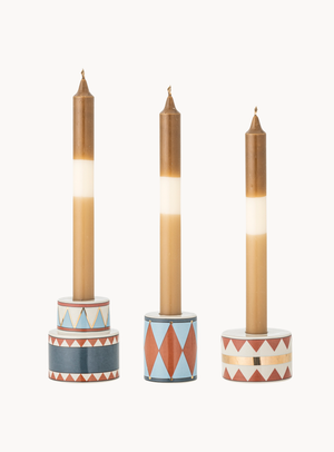 Kerzenhalter in bunt aus Steingut