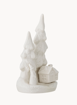 Dekofigur in weiß aus Steingut