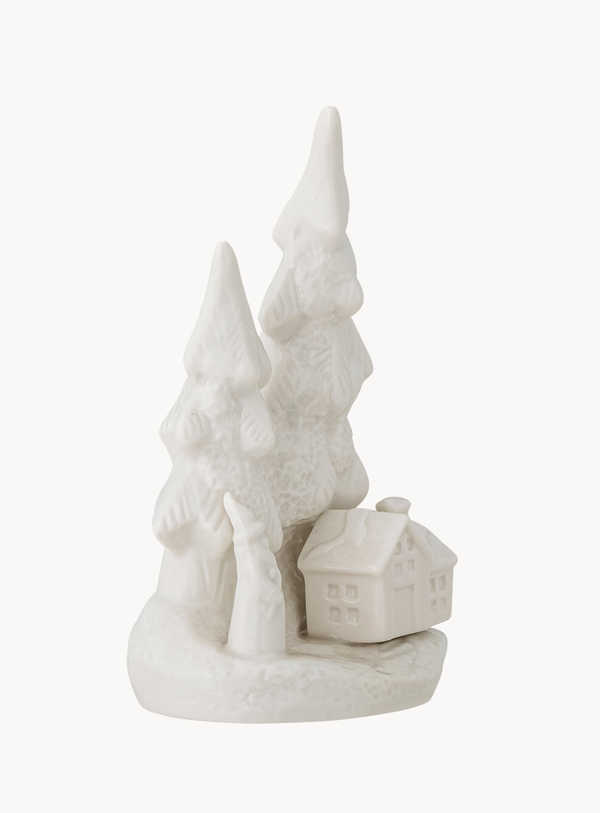 Dekofigur in weiß aus Steingut