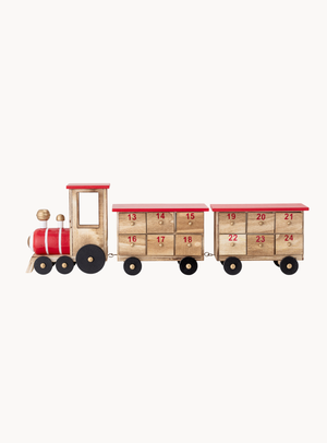Adventskalender-Zug in natur aus Paulowniaholz